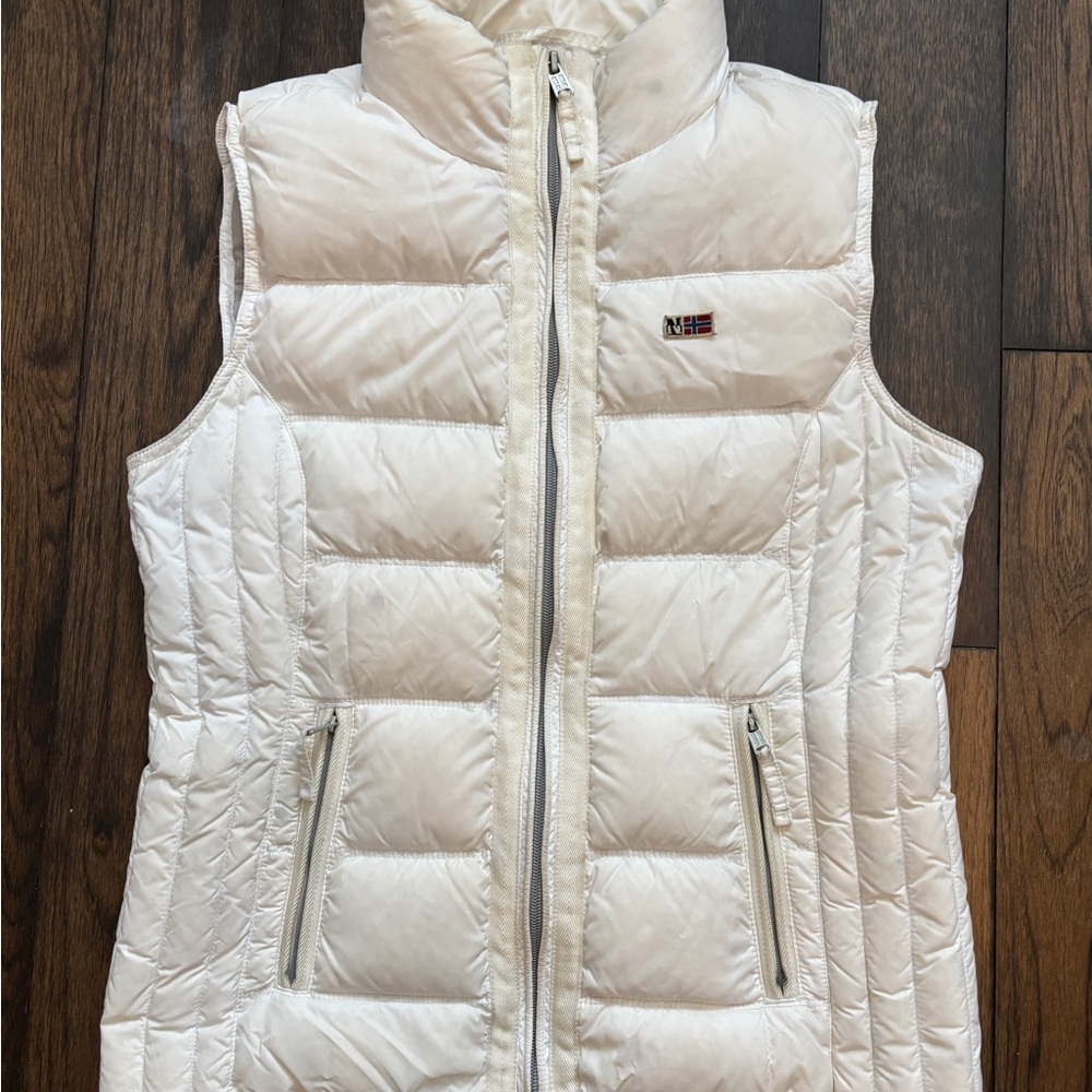 Napapijri White Quilted Puffer Vest